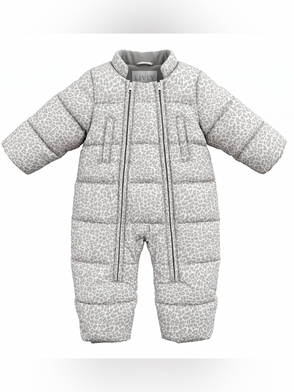 LIVLY Stockholm Baby Leopard Print Puffer Snowsuit 6-12M
